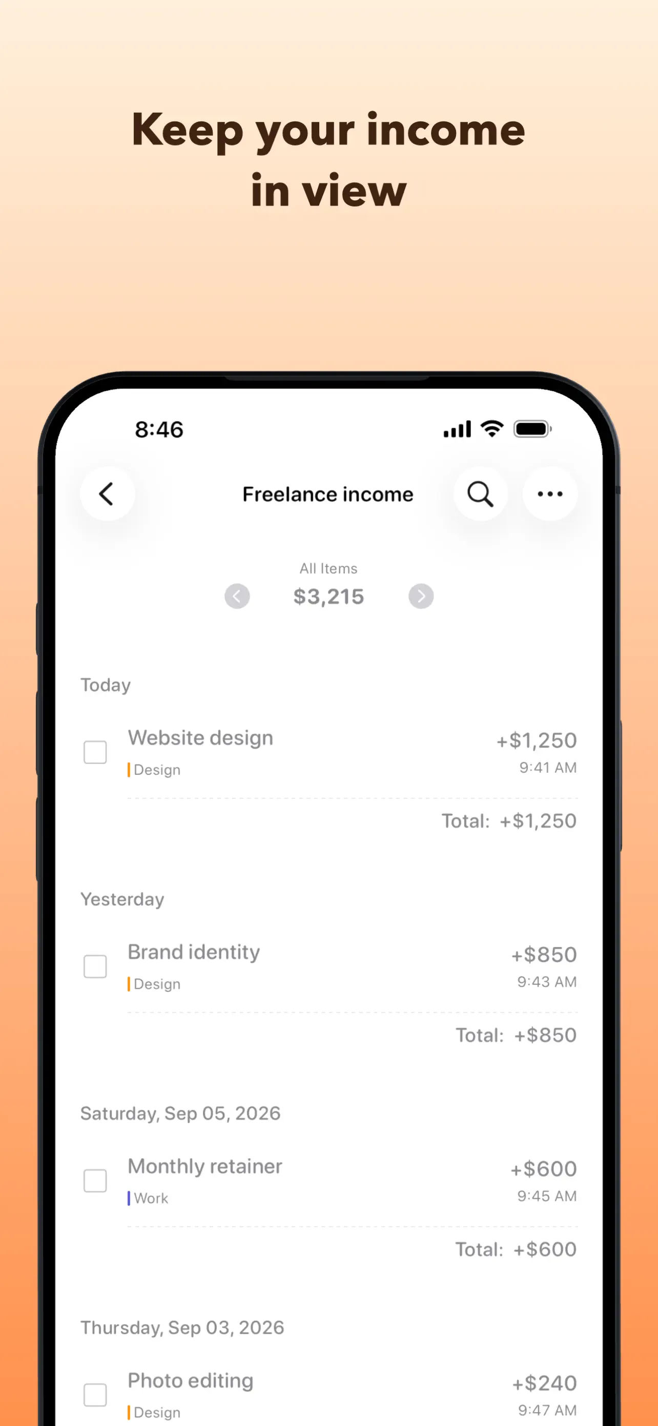 SpendLists: Income Tracker iPhone screenshot 2