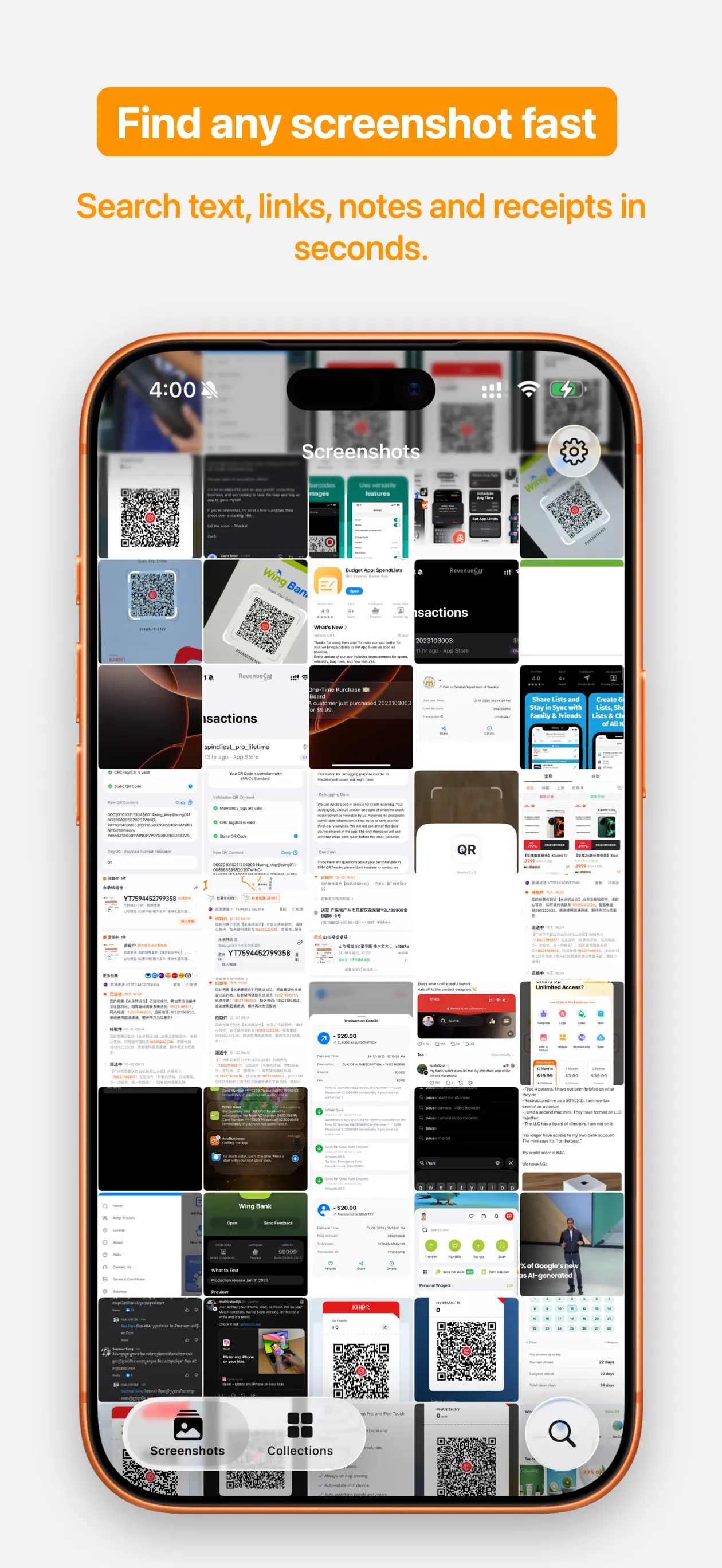 Screenshot Search: CaptureMind iPhone screenshot 1
