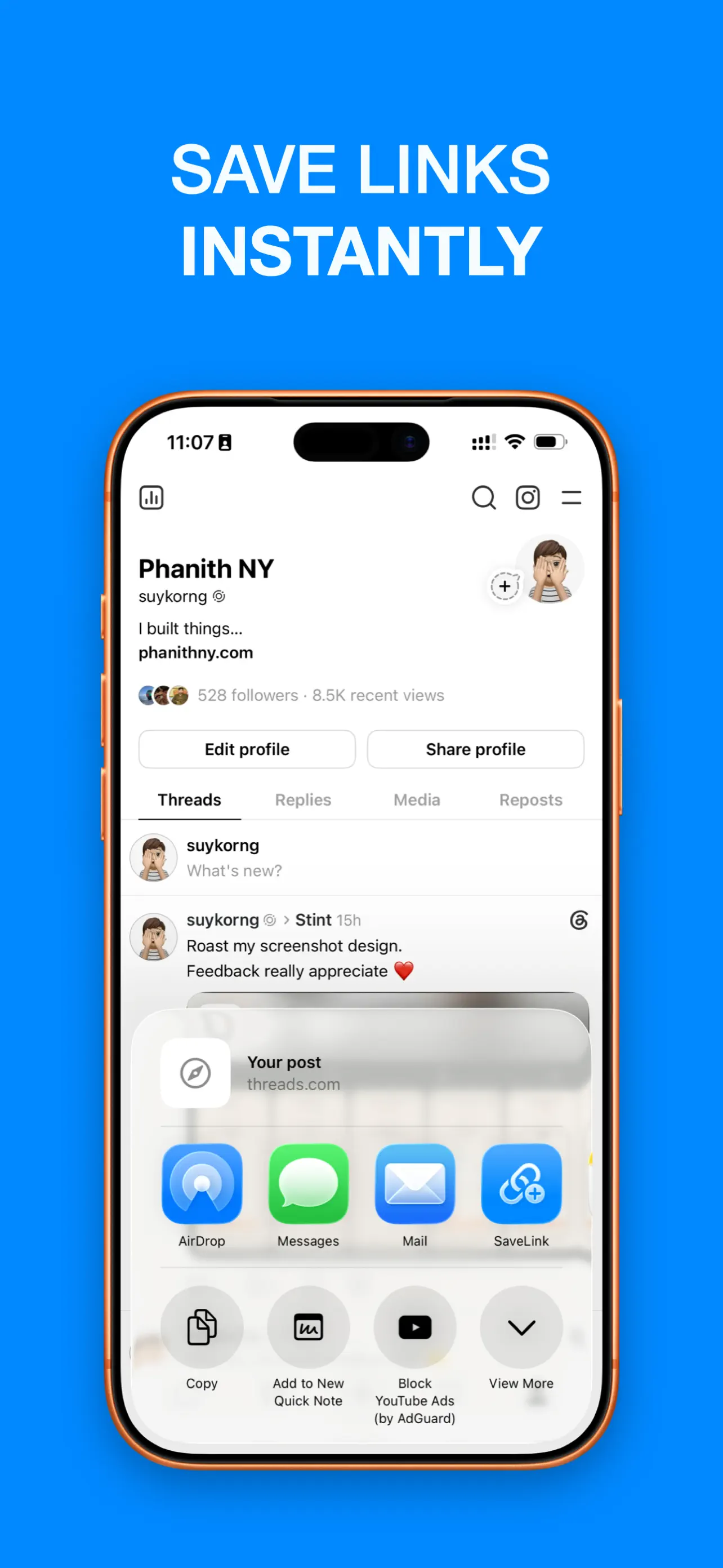 Bookmark App: SaveLinks iPhone screenshot 1