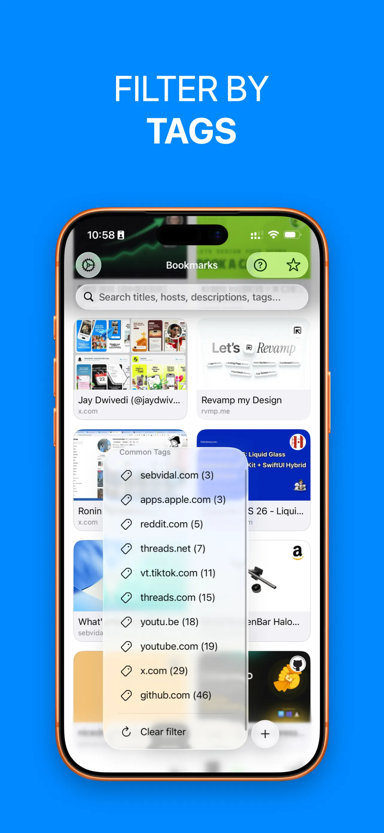 Bookmark App: SaveLinks iPhone screenshot 3