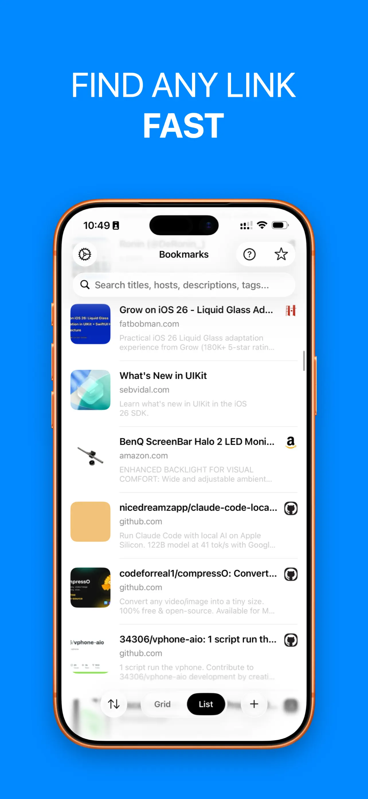Bookmark App: SaveLinks iPhone screenshot 4